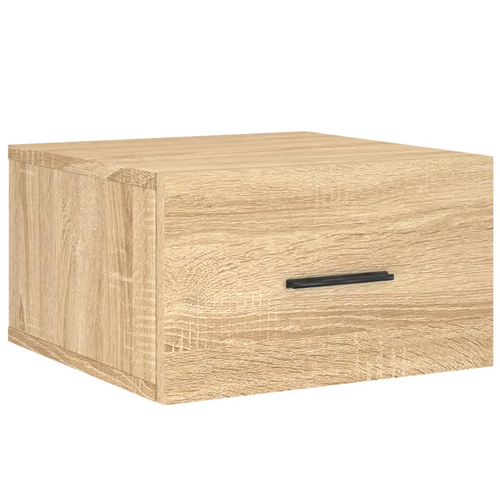væghængt sengebord 35x35x20 cm sonoma-eg