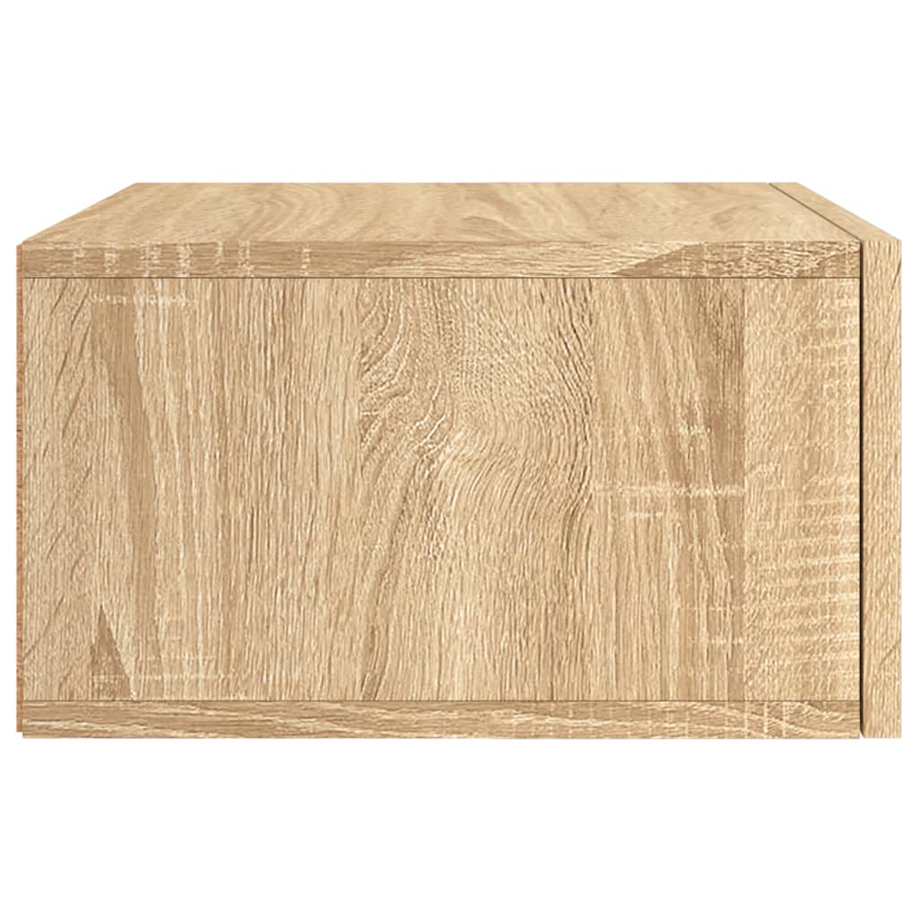 væghængt sengebord 35x35x20 cm sonoma-eg
