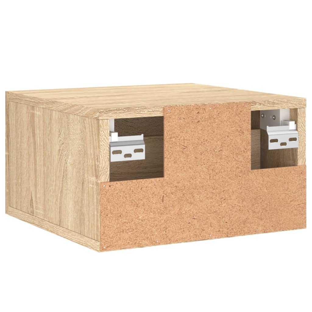væghængt sengebord 35x35x20 cm sonoma-eg