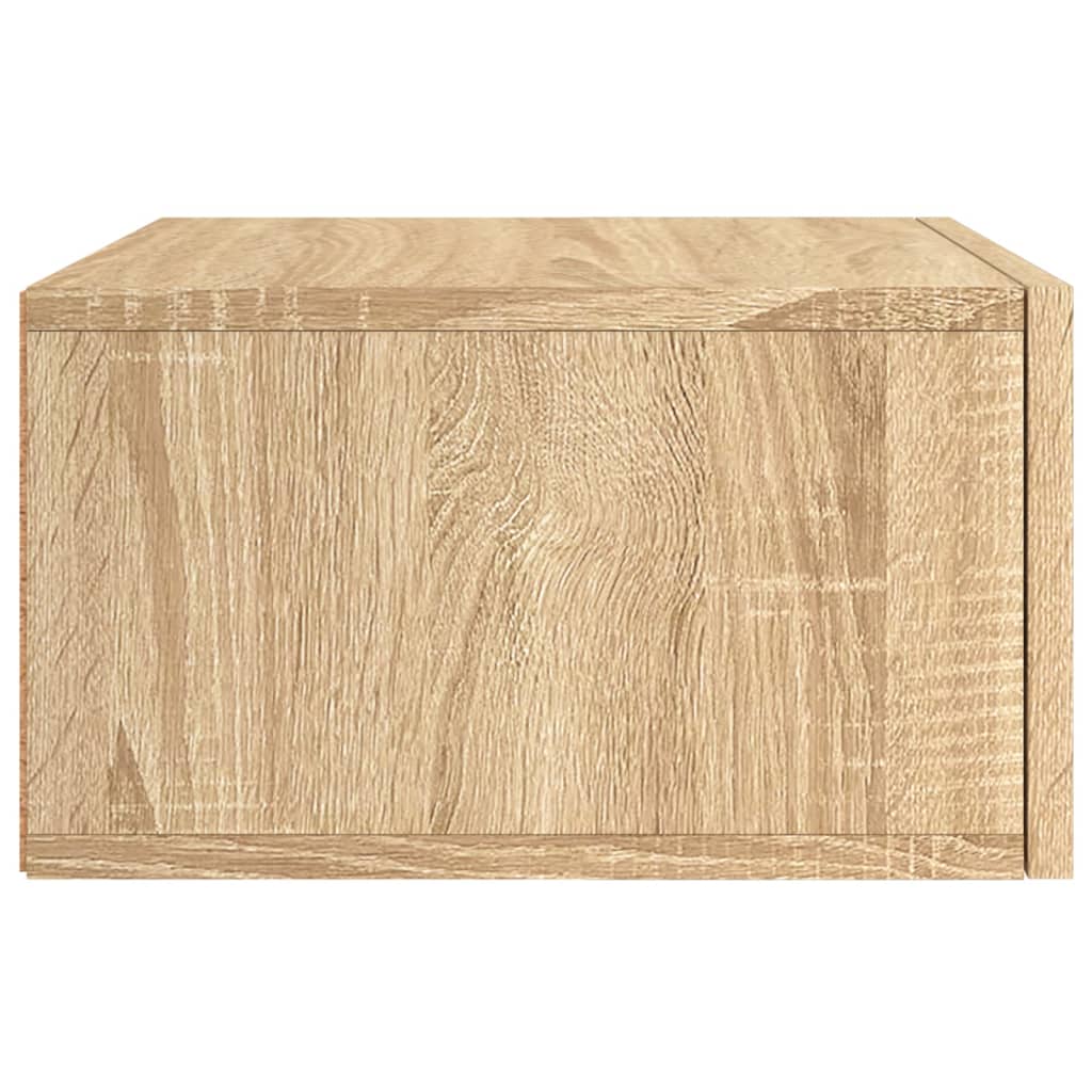væghængte sengeborde 2 stk. 35x35x20 cm sonoma-eg