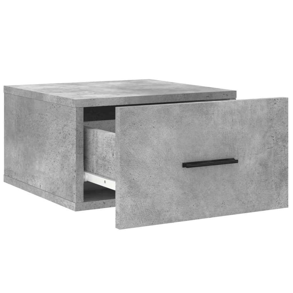 væghængt sengebord 35x35x20 cm betongrå