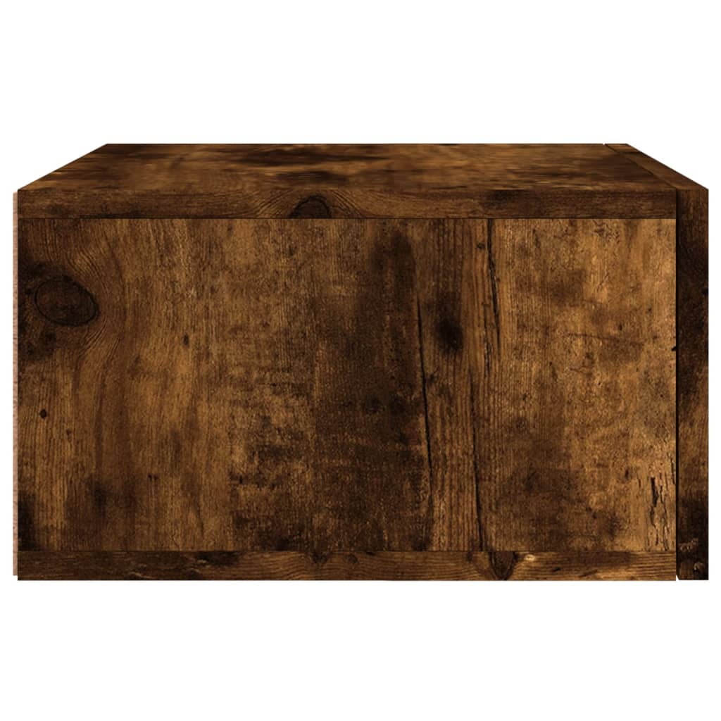 væghængte sengeborde 2 stk. 35x35x20 cm røget egetræsfarve