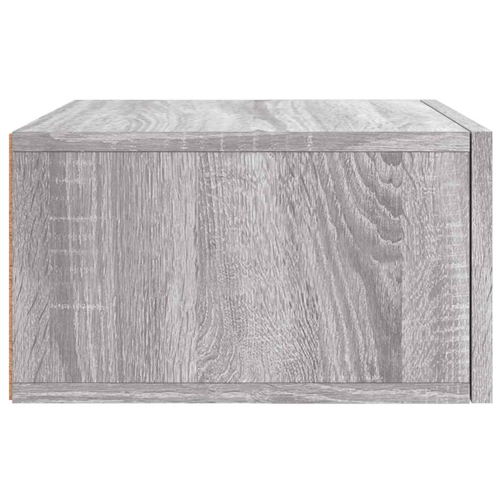 væghængte sengeborde 2 stk. 35x35x20 cm grå sonoma-eg