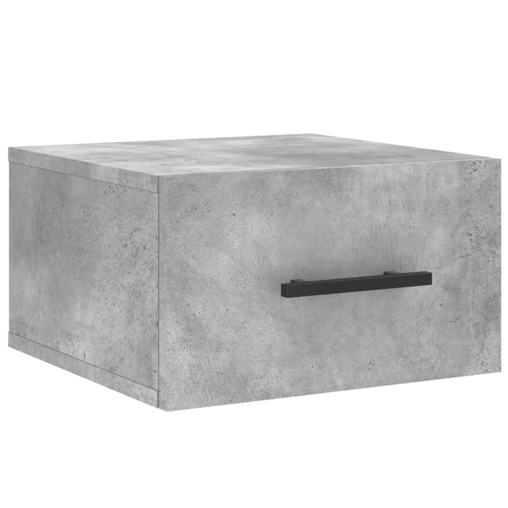 væghængt sengebord 35x35x20 cm betongrå