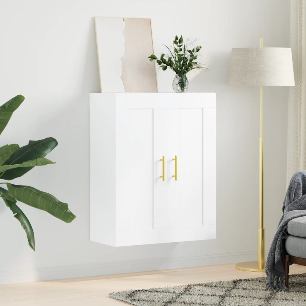 vægskab 69,5x34x90 cm konstrueret træ hvid