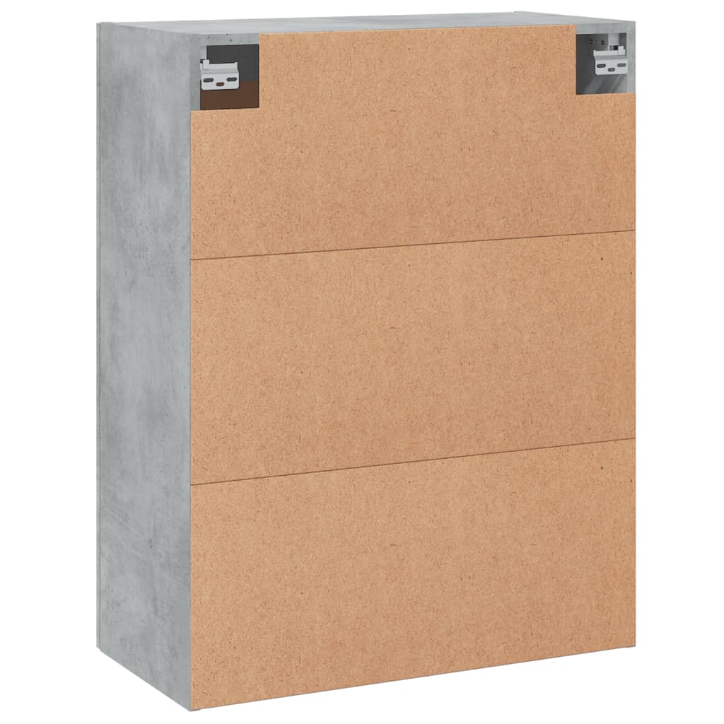 vægskab 69,5x34x90 cm konstrueret træ betongrå