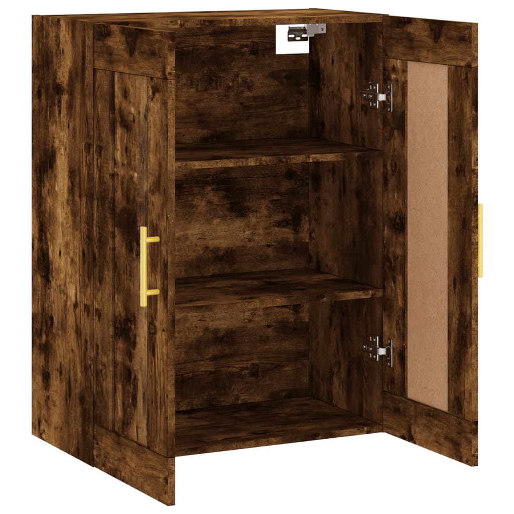 vægskab 69,5x34x90 cm konstrueret træ røget sonoma-eg