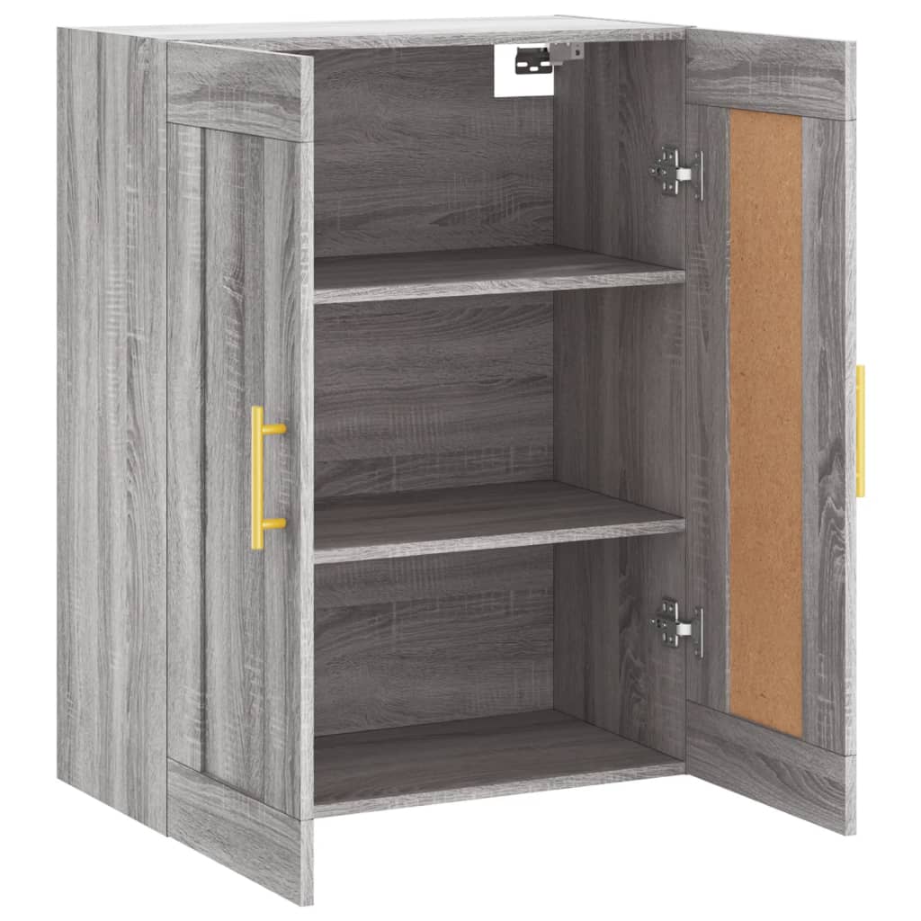vægskab 69,5x34x90 cm konstrueret træ grå sonoma-eg