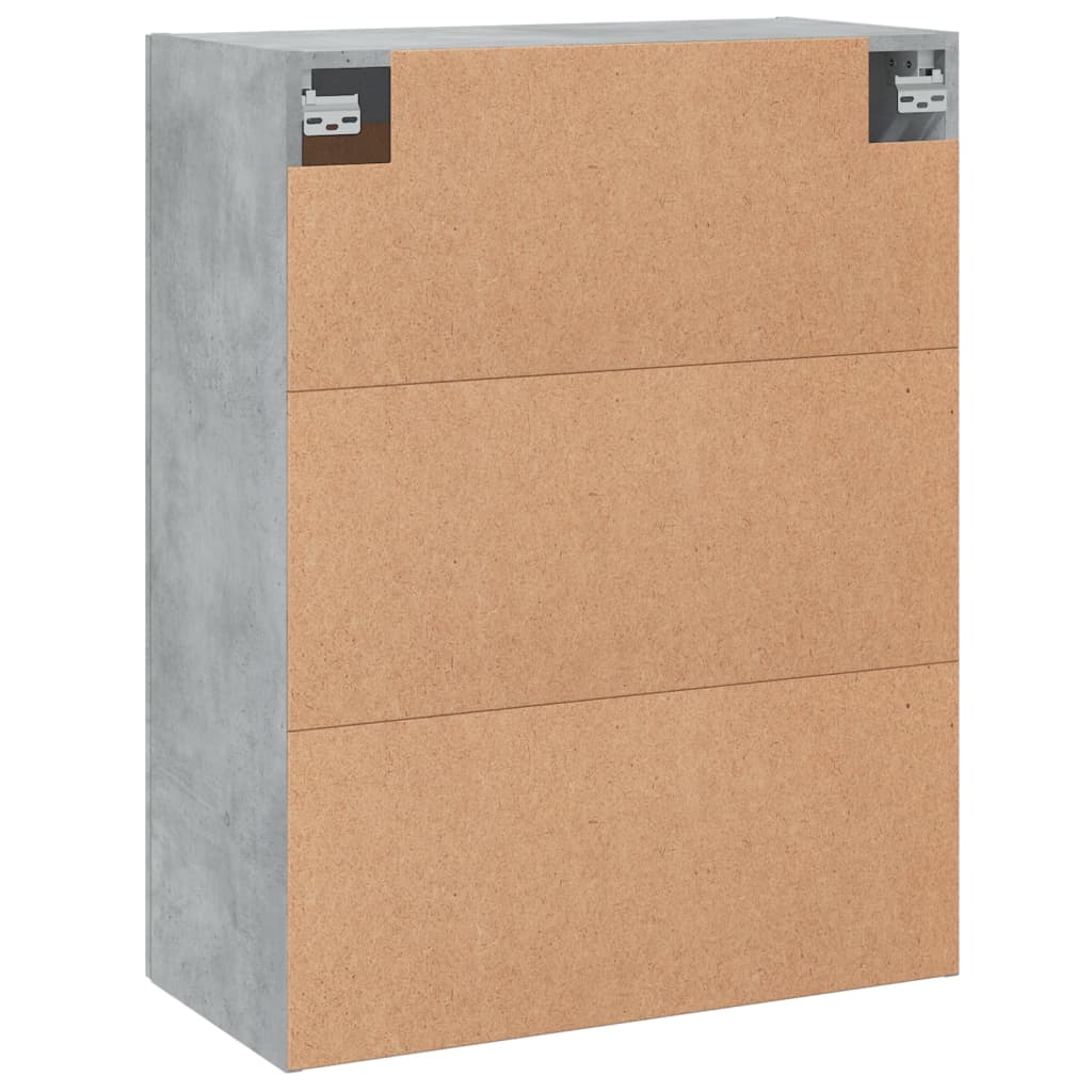 vægskab 69,5x34x90 cm konstrueret træ betongrå