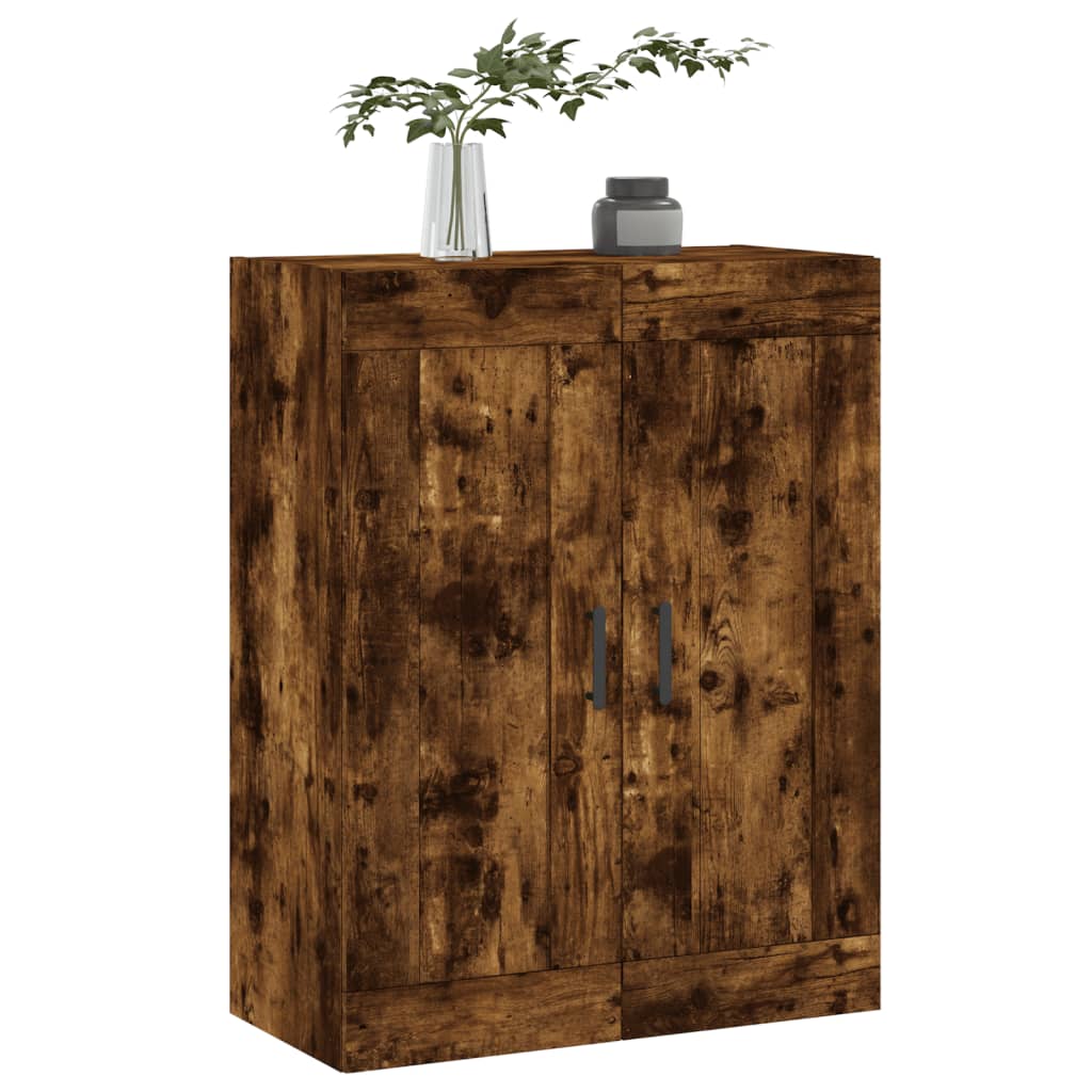 vægskab 69,5x34x90 cm konstrueret træ røget sonoma-eg