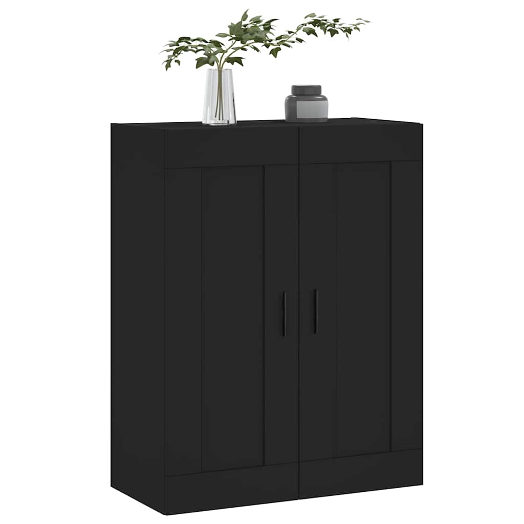 vægskab 69,5x34x90 cm konstrueret træ sort