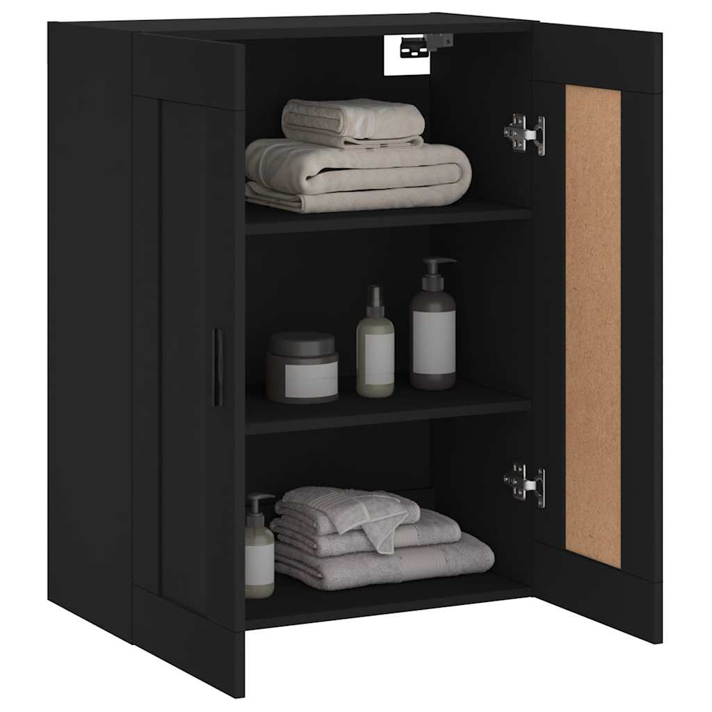 vægskab 69,5x34x90 cm konstrueret træ sort