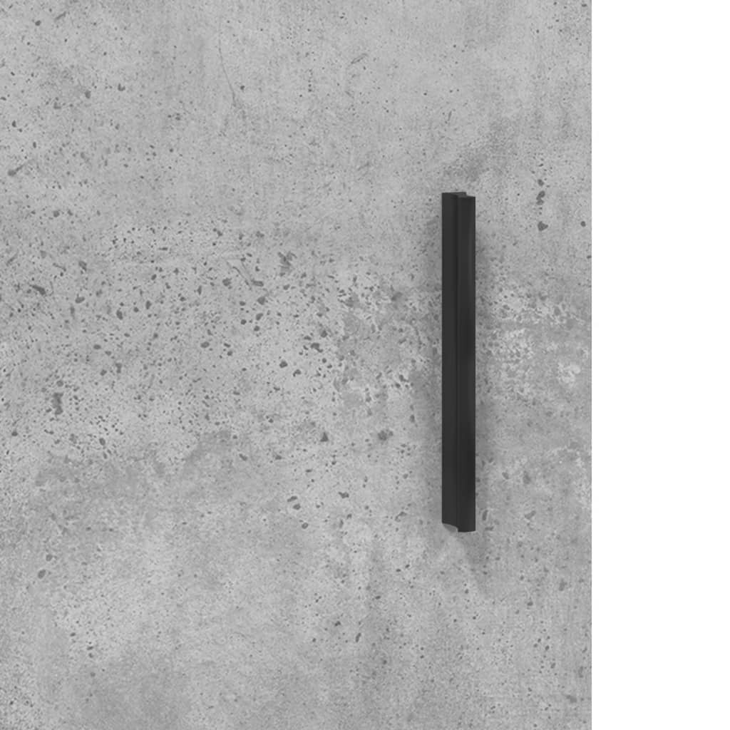 vægskab 69,5x34x90 cm konstrueret træ betongrå