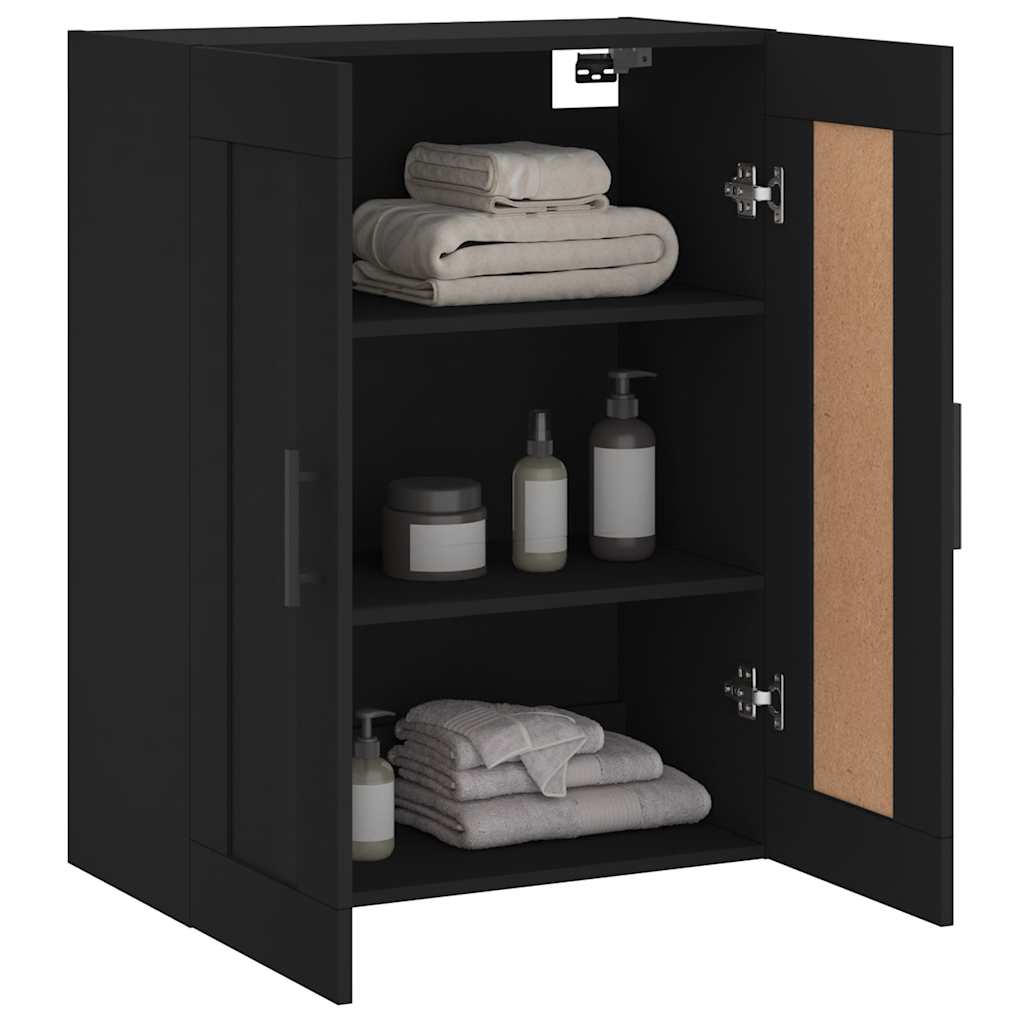 vægskab 69,5x34x90 cm konstrueret træ sort
