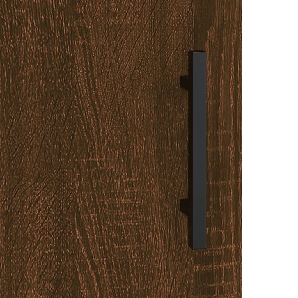 vægskab 69,5x34x90 cm konstrueret træ brun egetræsfarve