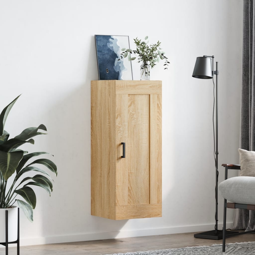 vægskab 34,5x34x90 cm konstrueret træ sonoma-eg