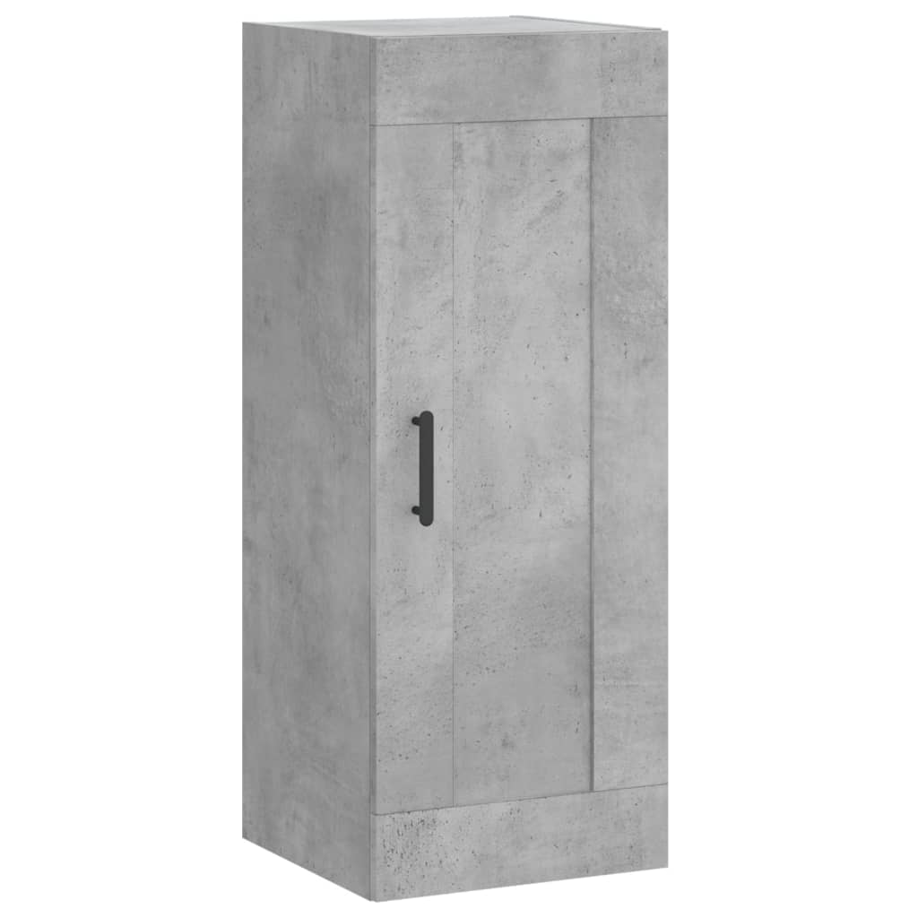 vægskab 34,5x34x90 cm konstrueret træ betongrå