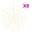 lysende starburst-dekoration 8 stk. 140 LED'er 17 cm varm hvid