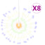 lysende starburst-dekoration 8 stk. 140 LED'er 17 cm flerfarvet