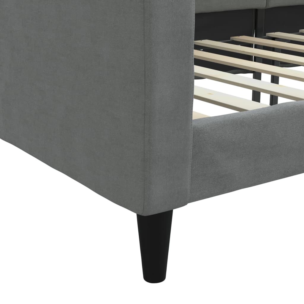 daybed 90x200 cm stof mørkegrå