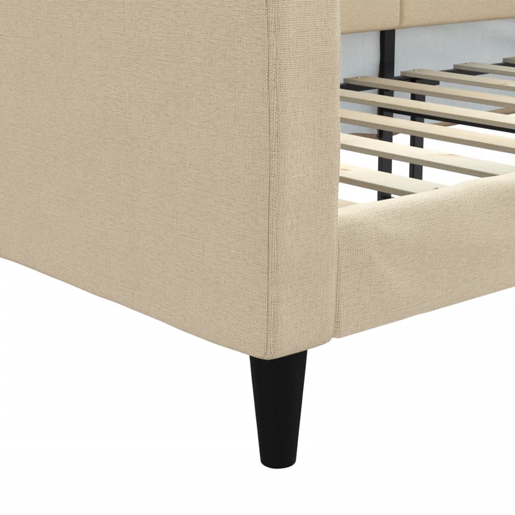 daybed 100x200 cm stof cremefarvet