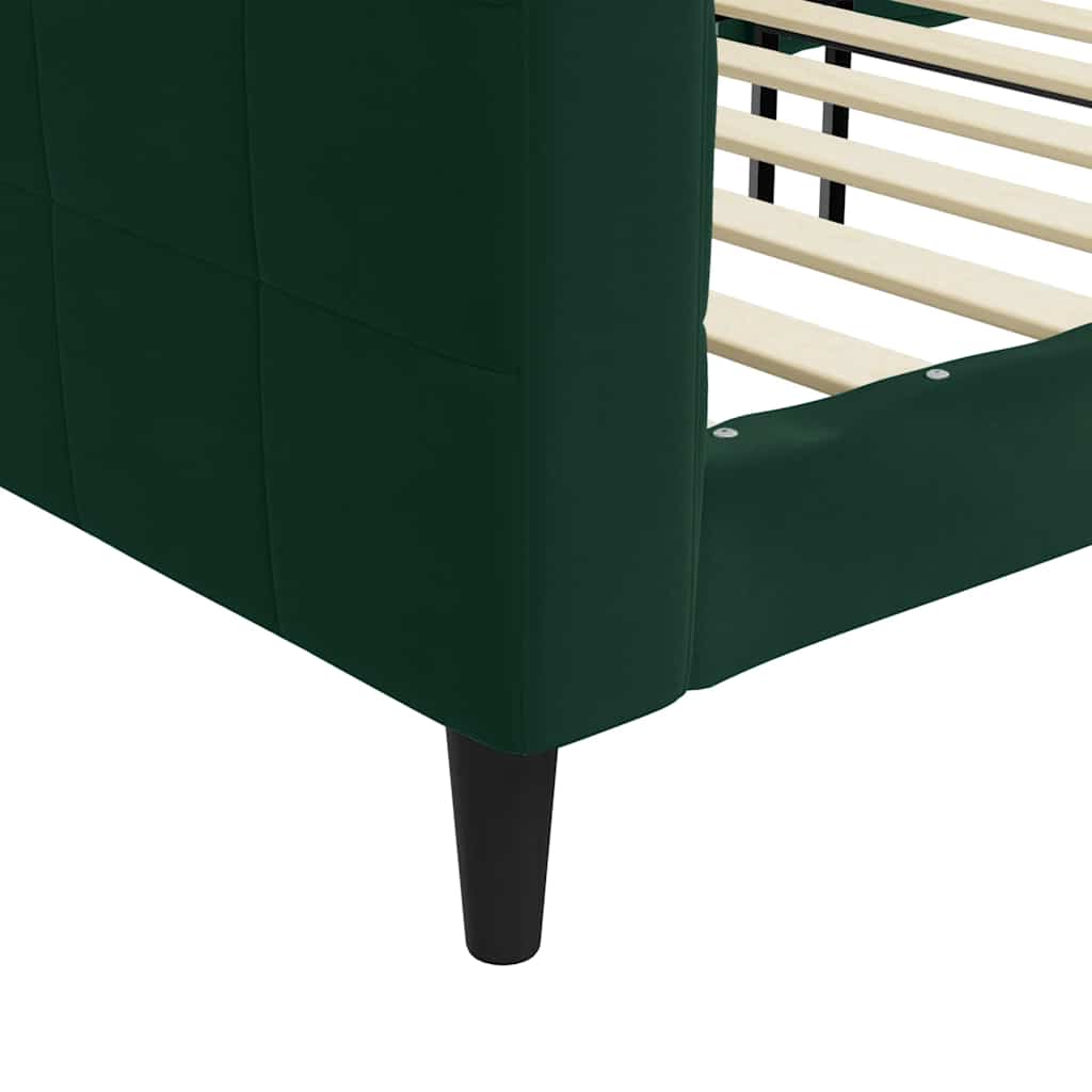 daybed 90x200 cm velour mørkegrøn