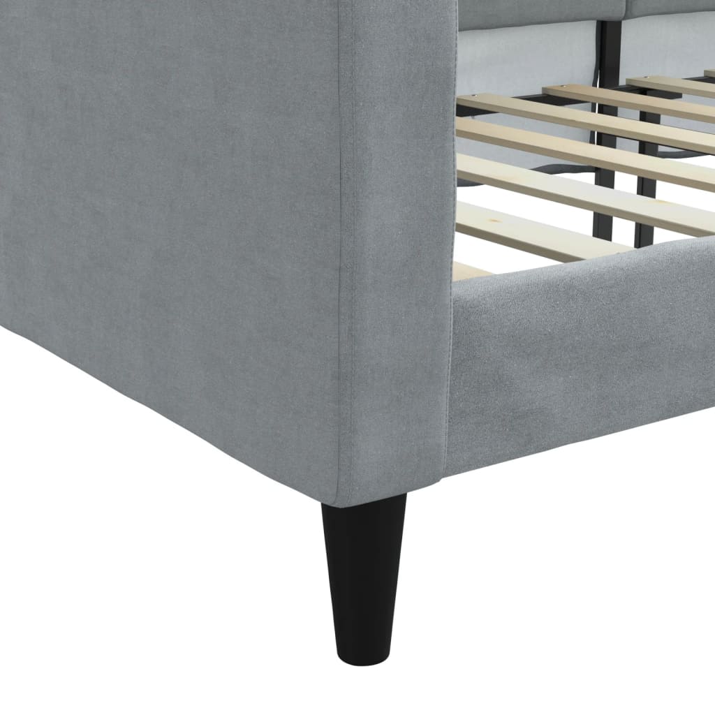 daybed 90x200 cm stof lysegrå