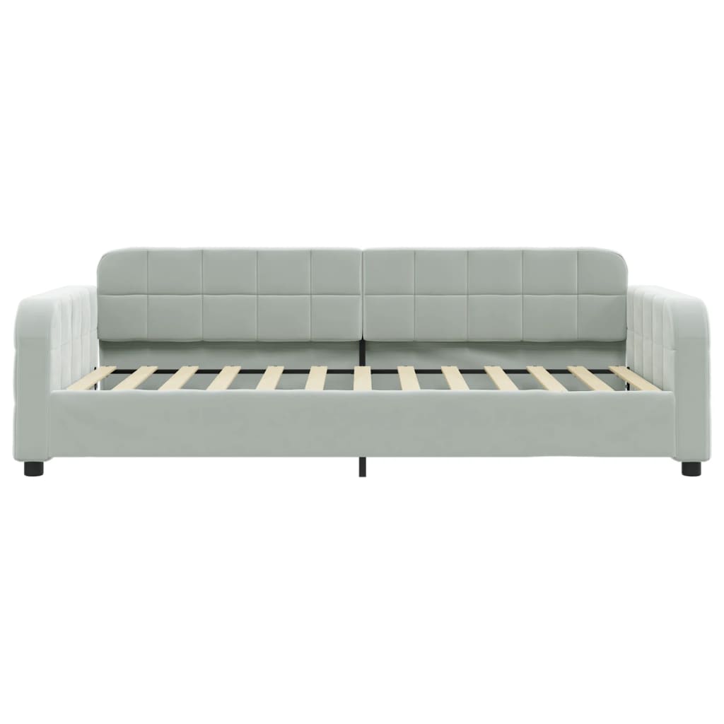 daybed 90x200 cm velour lysegrå