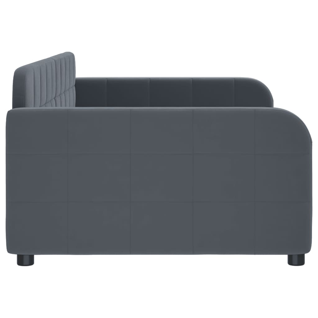 daybed 100x200 cm velour mørkegrå