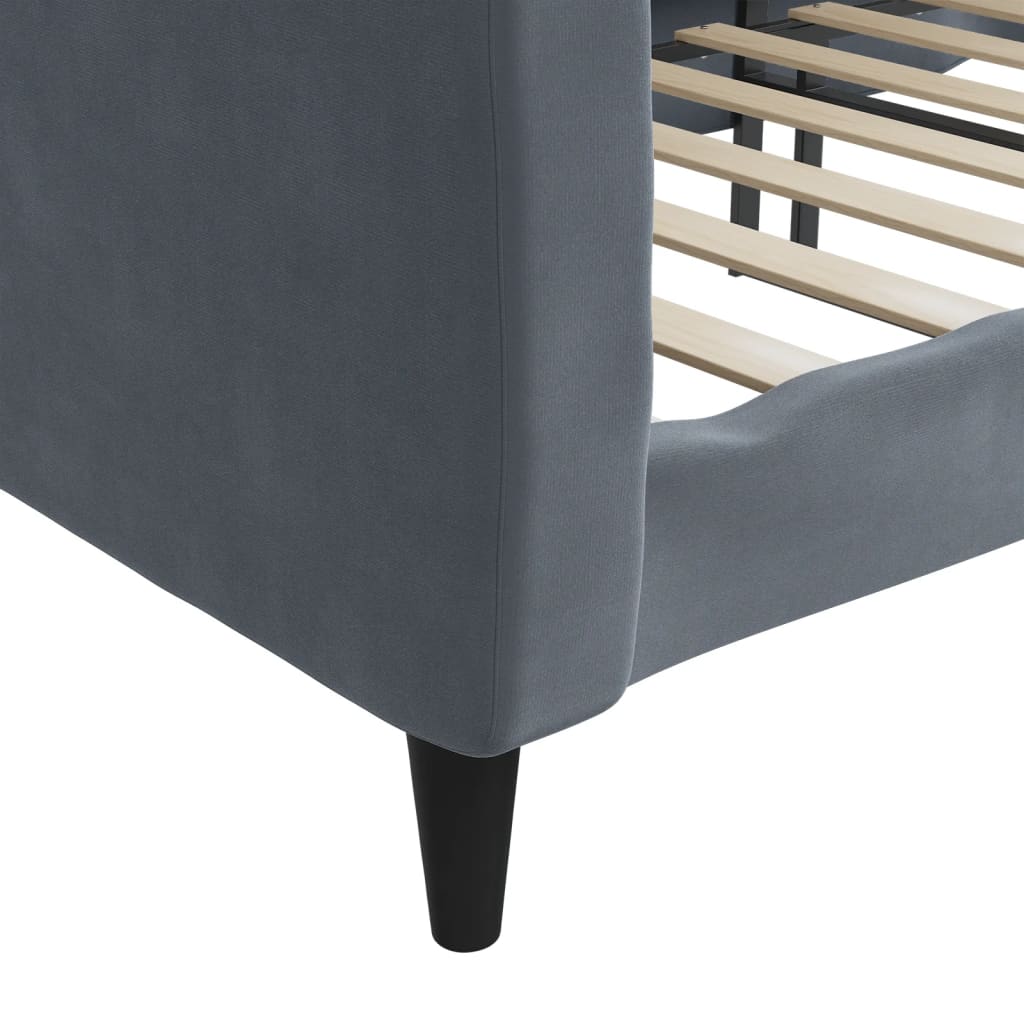 daybed 100x200 cm velour mørkegrå