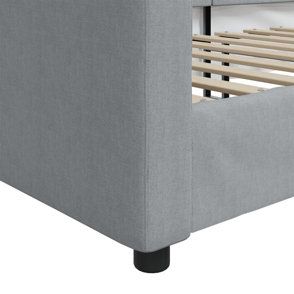 daybed 90x200 cm stof lysegrå