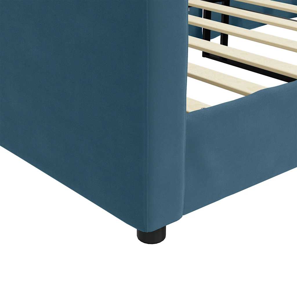 daybed 90x200 cm velour blå