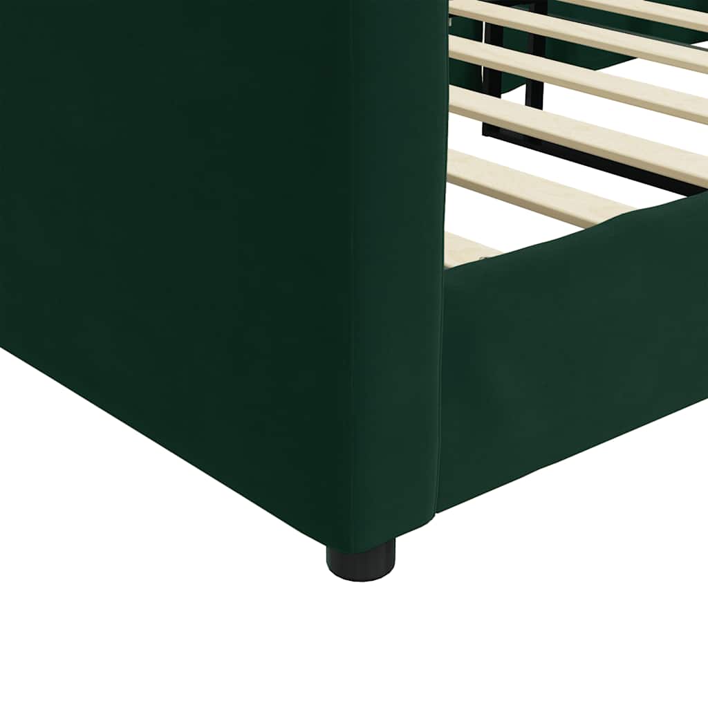 daybed 90x200 cm velour mørkegrøn