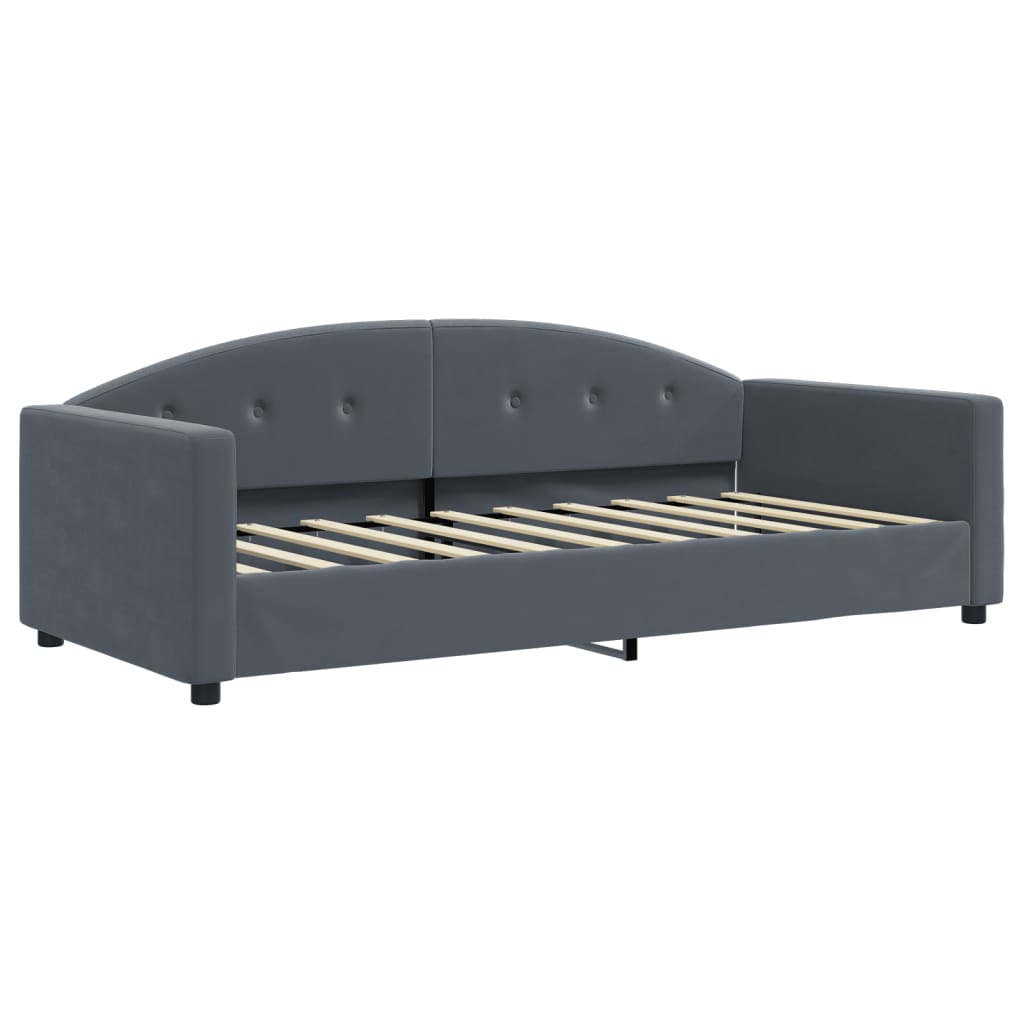 daybed 90x190 cm velour mørkegrå