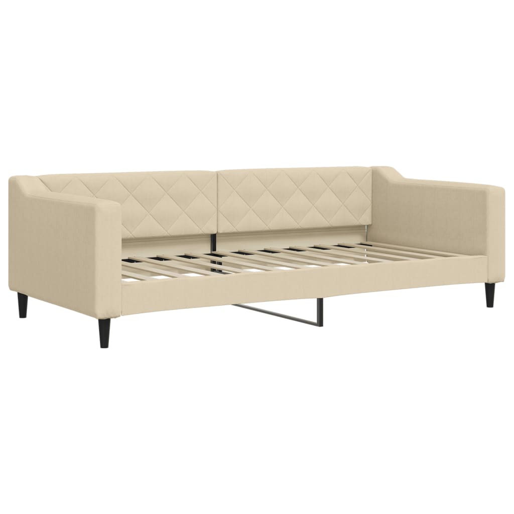 daybed 90x200 cm stof cremefarvet