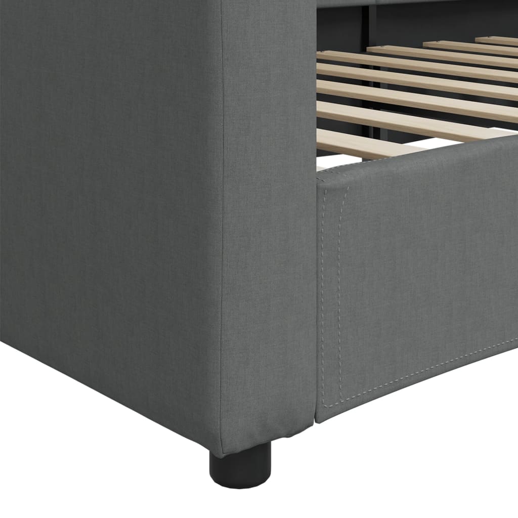 daybed 90x200 cm stof mørkegrå