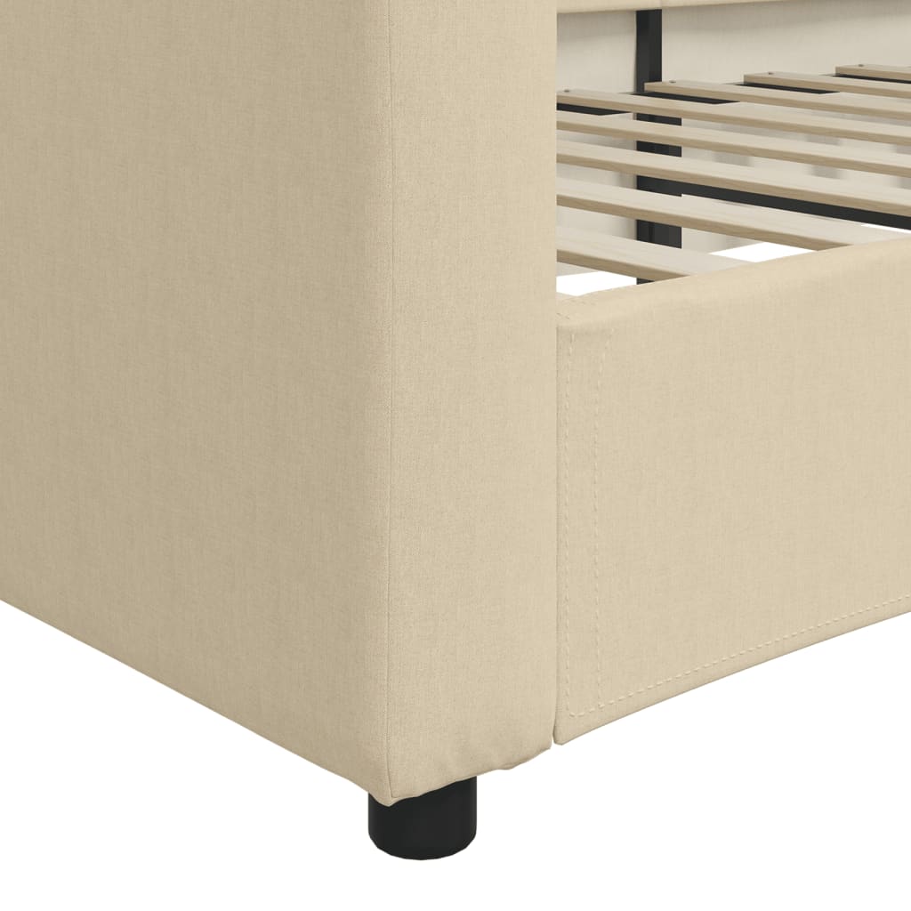 daybed 100x200 cm stof cremefarvet