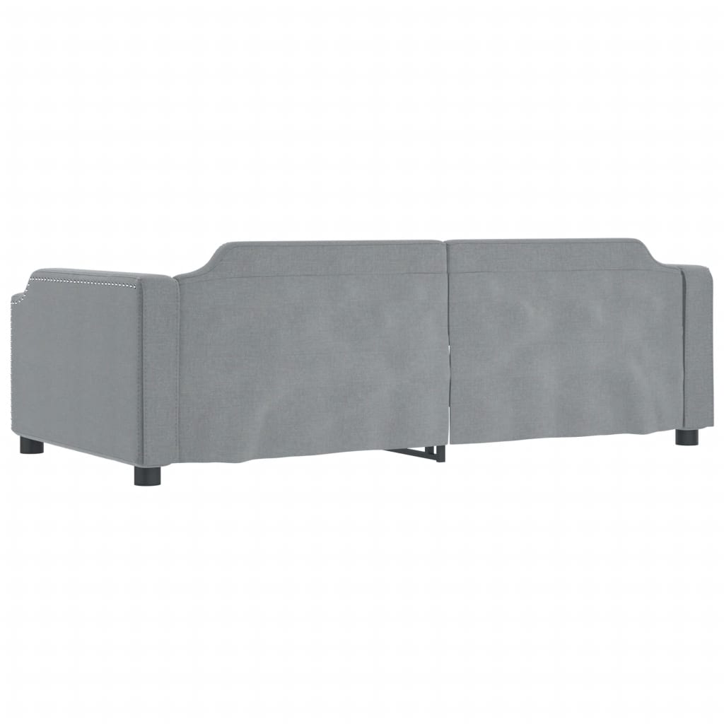 daybed 90x200 cm stof lysegrå