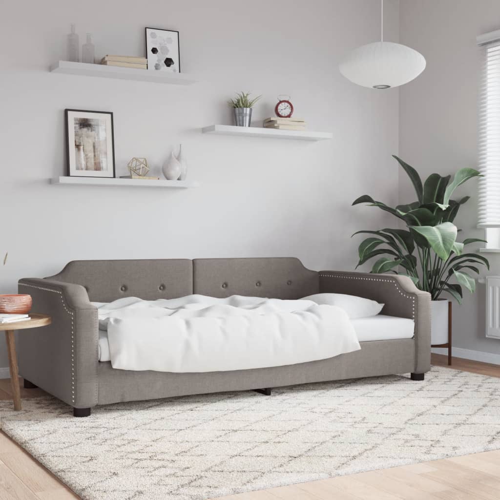 daybed 90x200 cm stof gråbrun