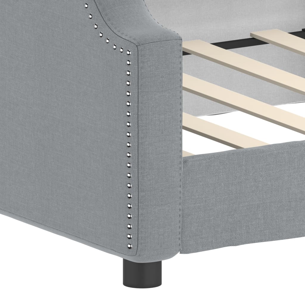 daybed 90x190 cm stof lysegrå