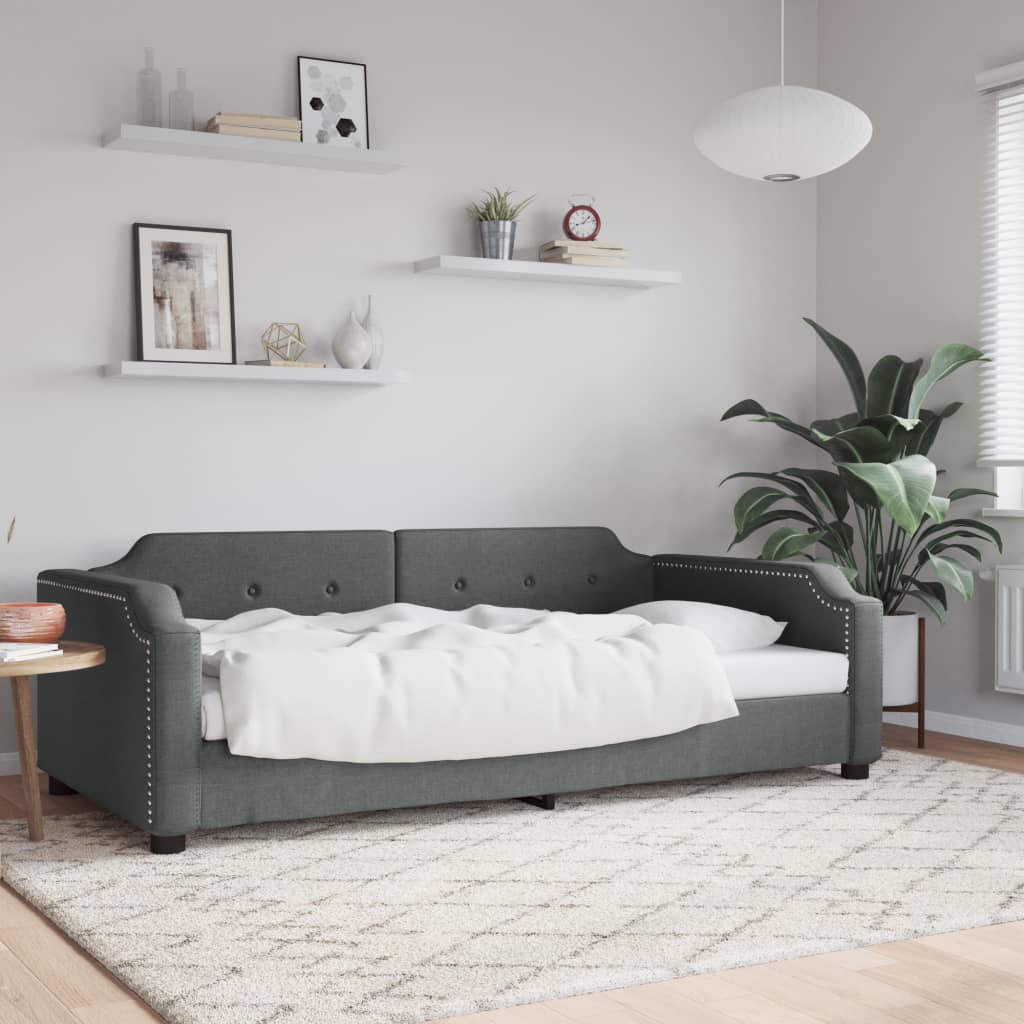 daybed 90x190 cm stof mørkegrå