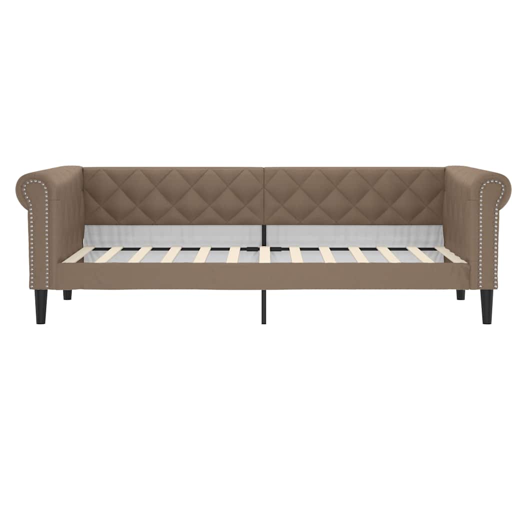daybed 80x200 cm kunstlæder cappuccinofarvet