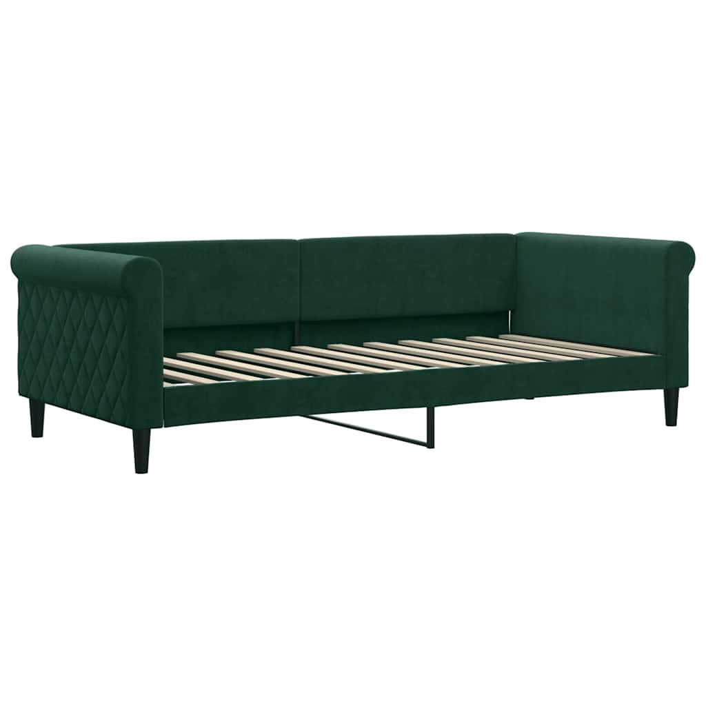 daybed 90x200 cm velour mørkegrøn