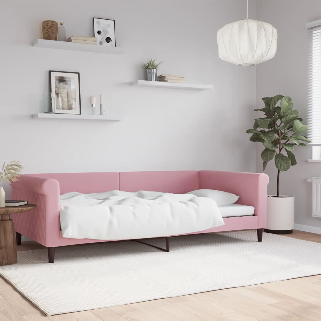 daybed 100x200 cm velour pink