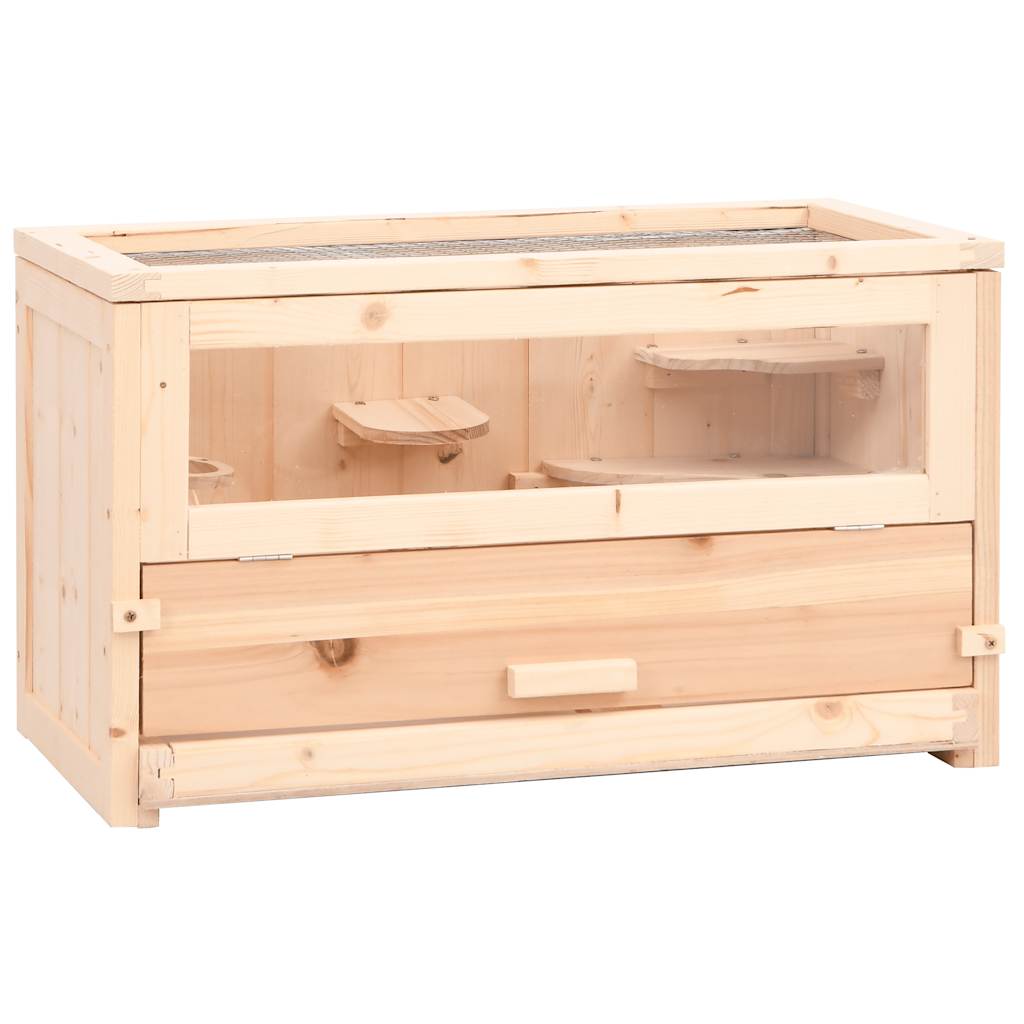 hamsterbur 60x30x35 cm massivt fyrretræ billede