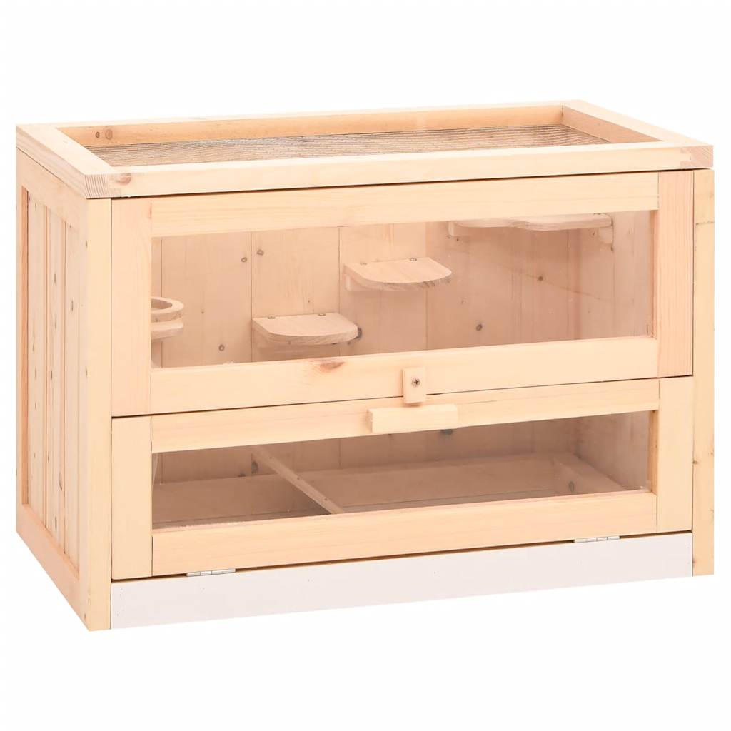 hamsterbur 60x35,5x42 cm massivt fyrretræ billede