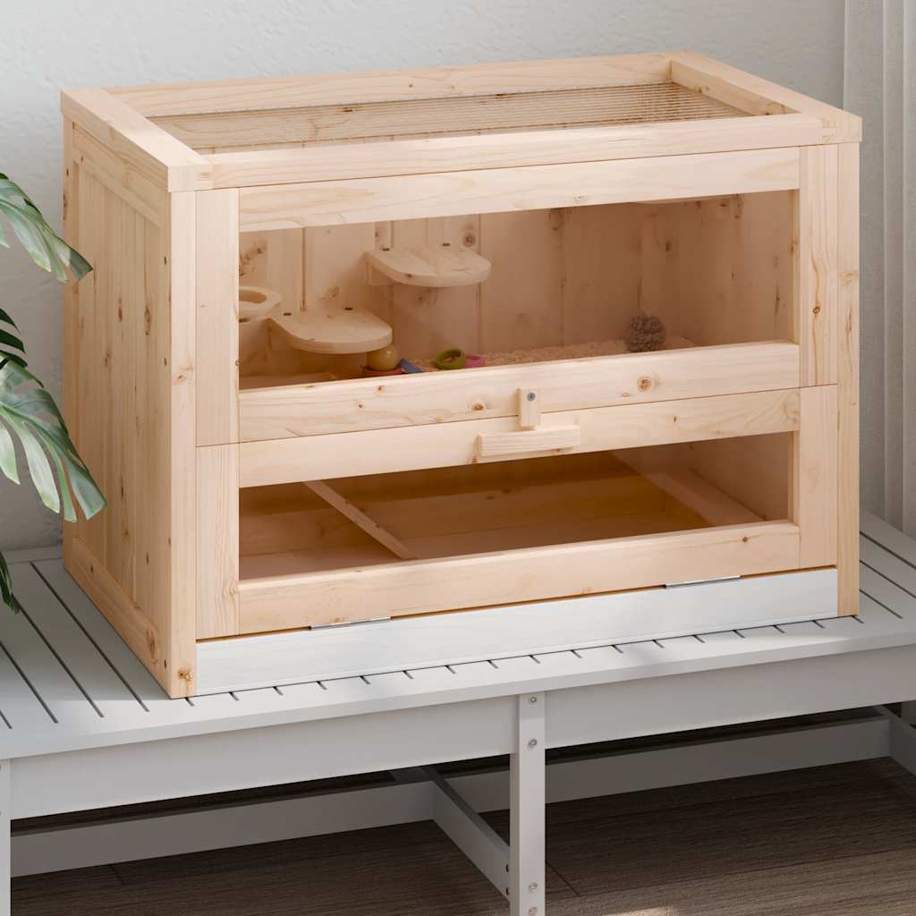 hamsterbur 60x35,5x42 cm massivt fyrretræ