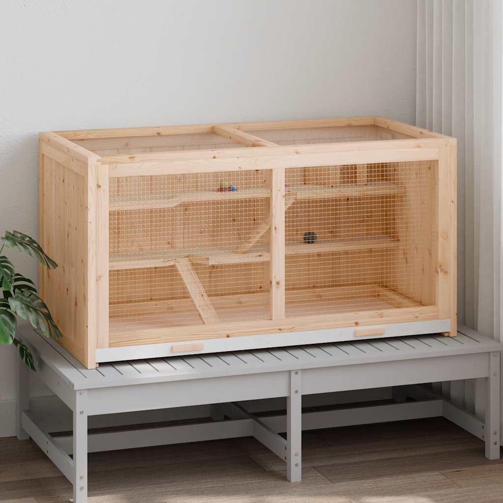 hamsterbur 104x52x54 cm massivt træ gran