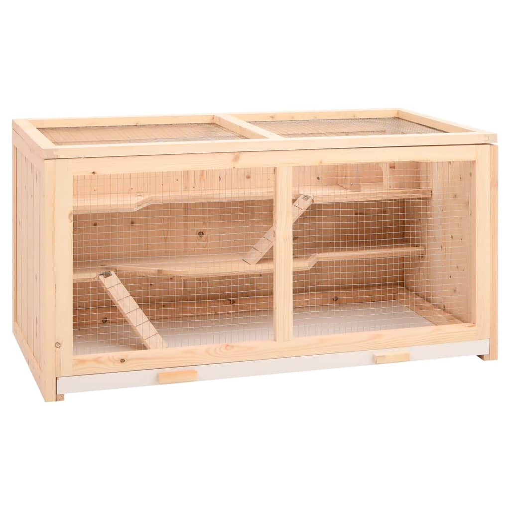 hamsterbur 89,5x45x45 cm massivt træ gran billede