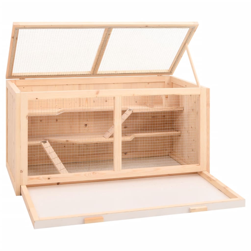 hamsterbur 89,5x45x45 cm massivt træ gran